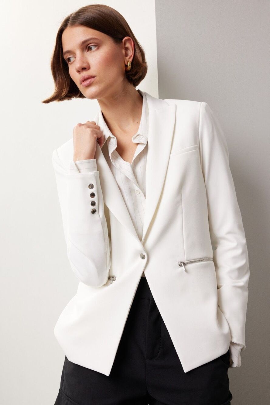 Veronica Beard Iconic Scuba Dickey Blazer Jacket in White Size 20
